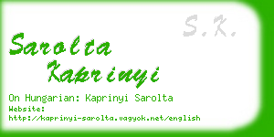 sarolta kaprinyi business card